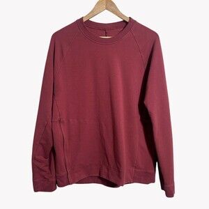 Lululemon City Sweat Crew Sweatshirt Mens L Mulled Wine Red Pullover Pocket